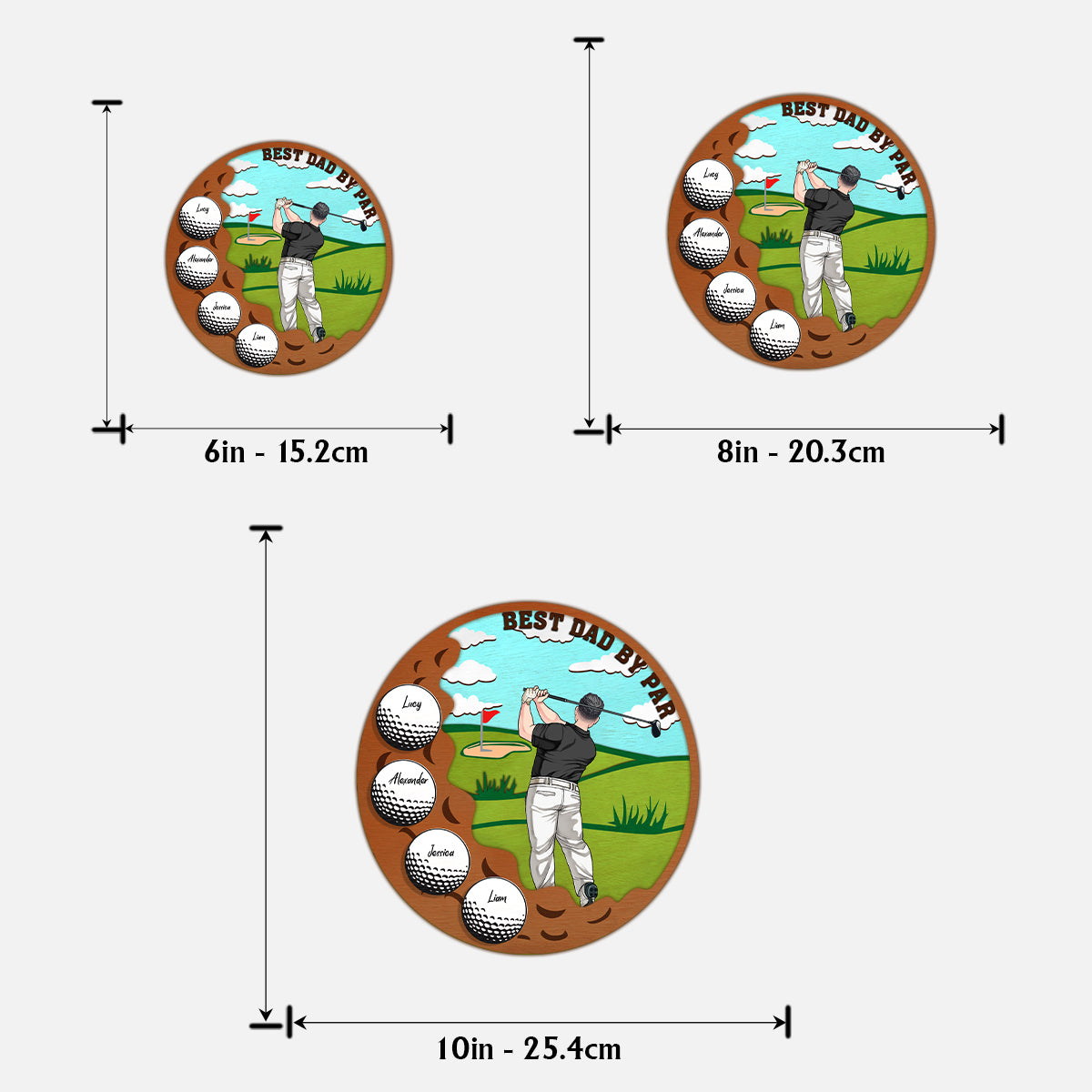 Meilleur papa par Par - Plaque en bois personnalisée à 2 couches « Papa »