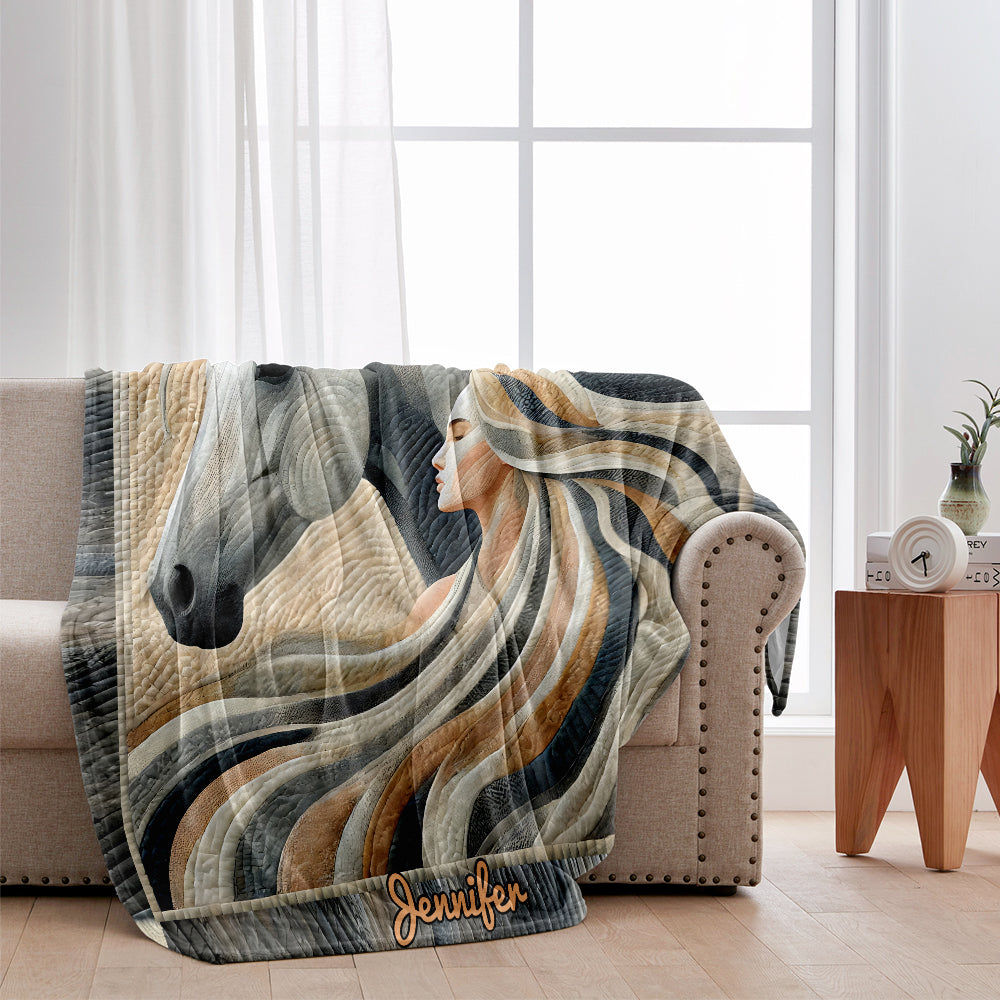 Juste une fille qui aime les chevaux - Couverture à cheval personnalisée