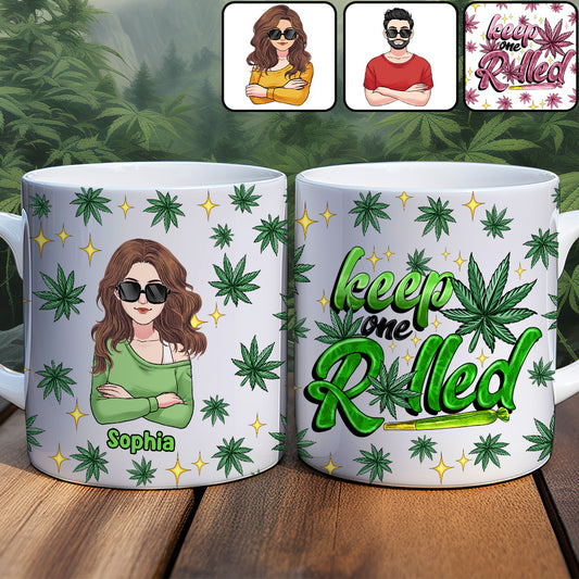 Mug personnalisé « Keep One Rolled » pour fumeurs de cannabis
