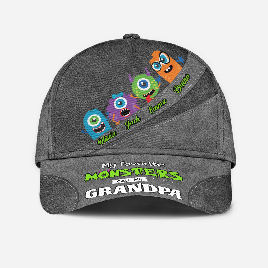 Mes monstres préférés m'appellent Papi Papa - Casquette classique personnalisée pour grand-père
