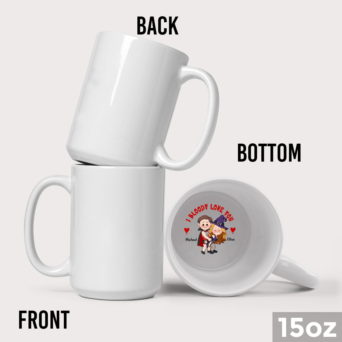 Je suis avec toi - Mug personnalisé pour couple avec message caché