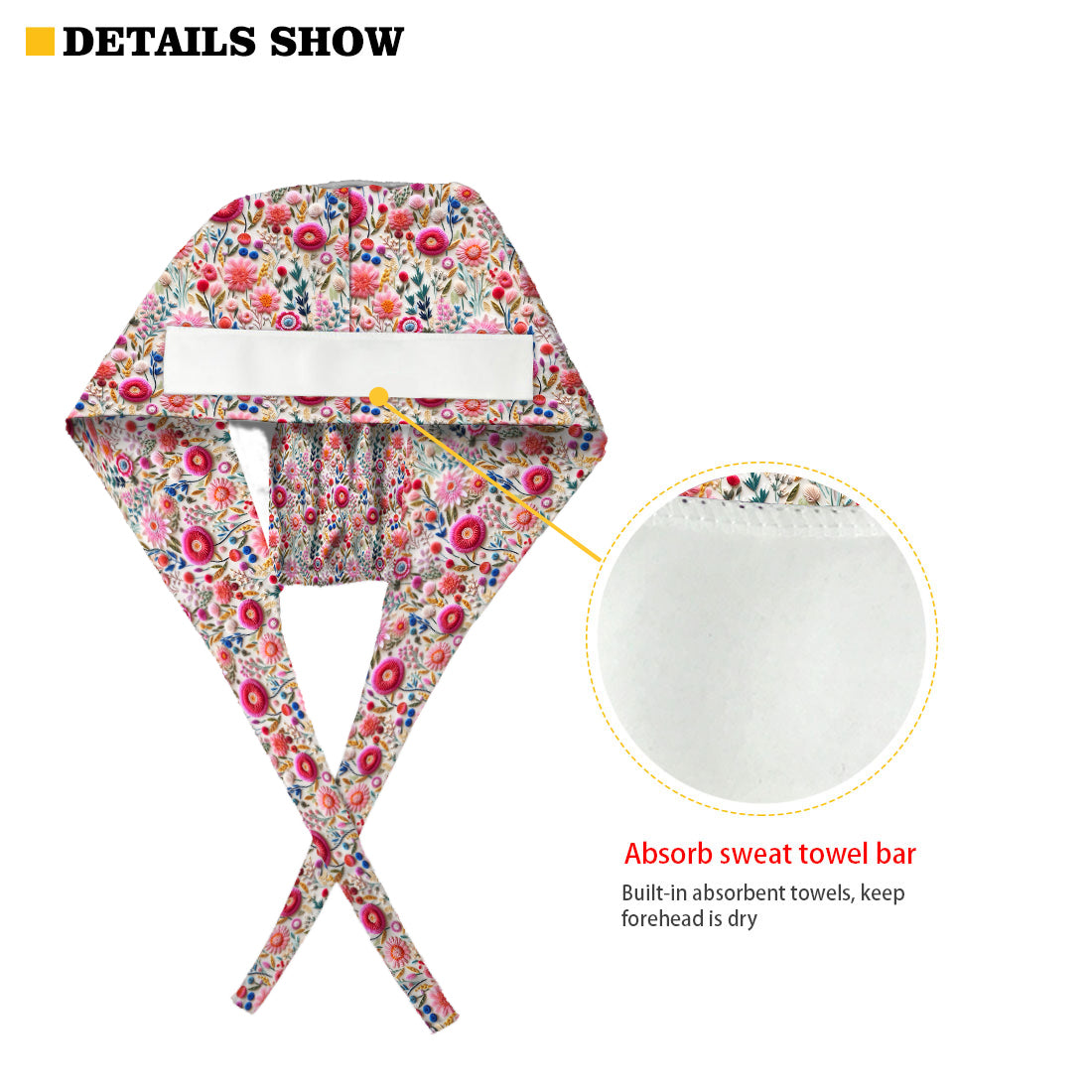 Style floral pour infirmière - Bonnet de bloc opératoire personnalisé