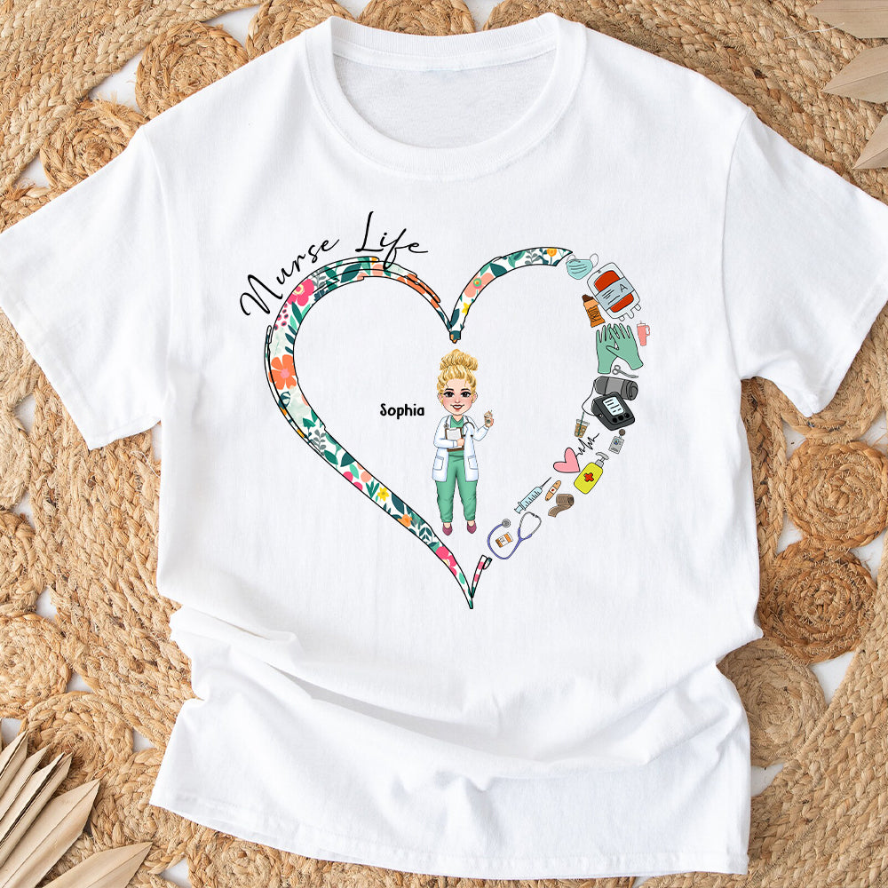Vie d'infirmière - T-shirt et sweat à capuche personnalisés pour infirmières
