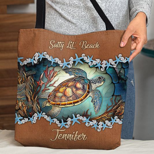 Cute Turtles - Personalized Turtle Tote Bag