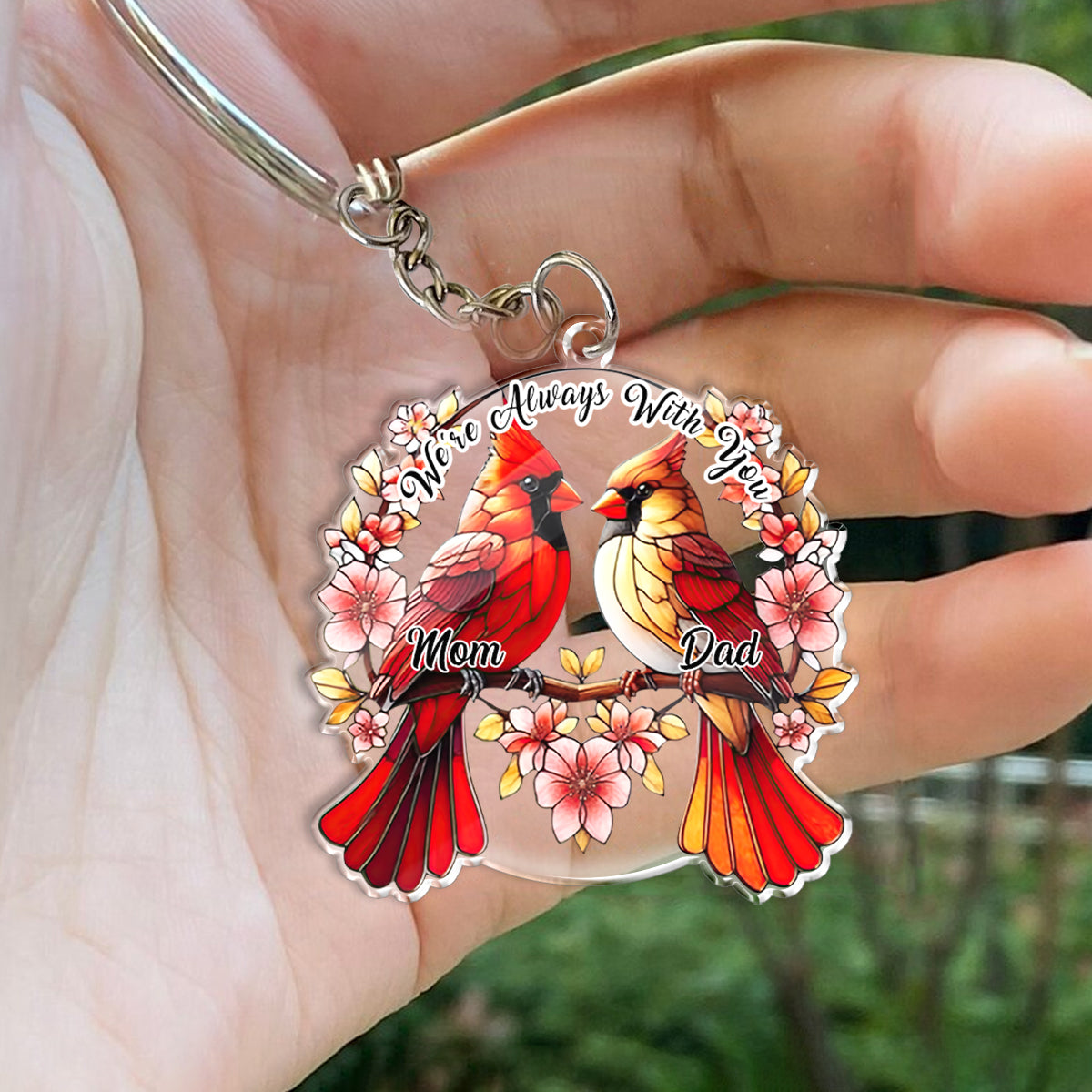 Nous sommes toujours avec vous - Porte-clés commémoratif personnalisé