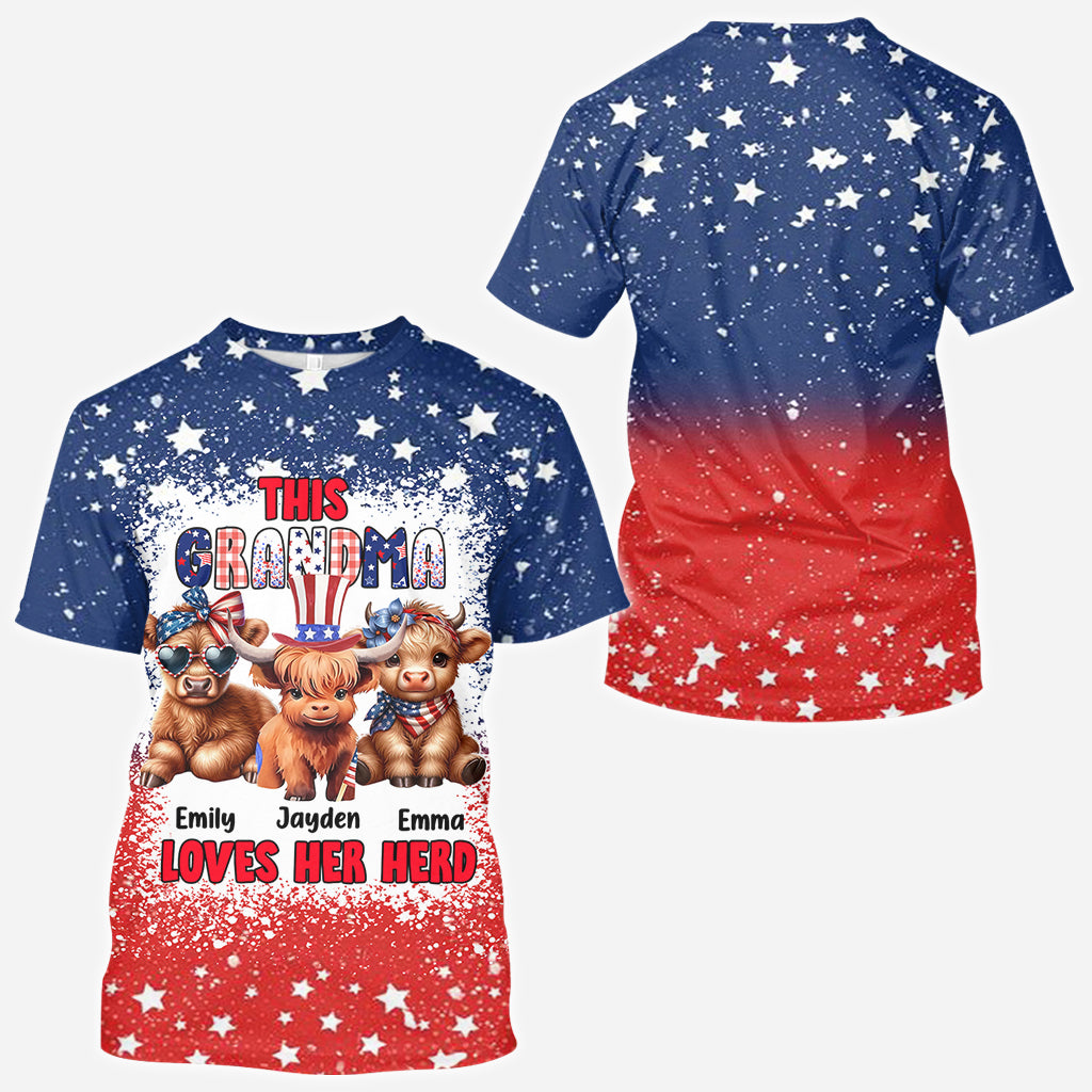 Cette grand-mère aime son troupeau - T-shirt personnalisé « Grand-mère »