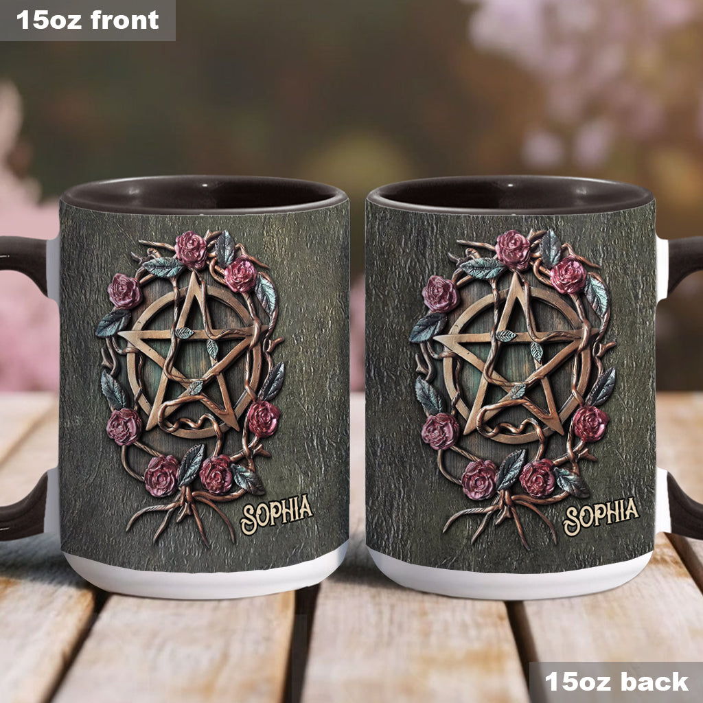 Mug personnalisé « Roses anciennes de sorcière mystique »