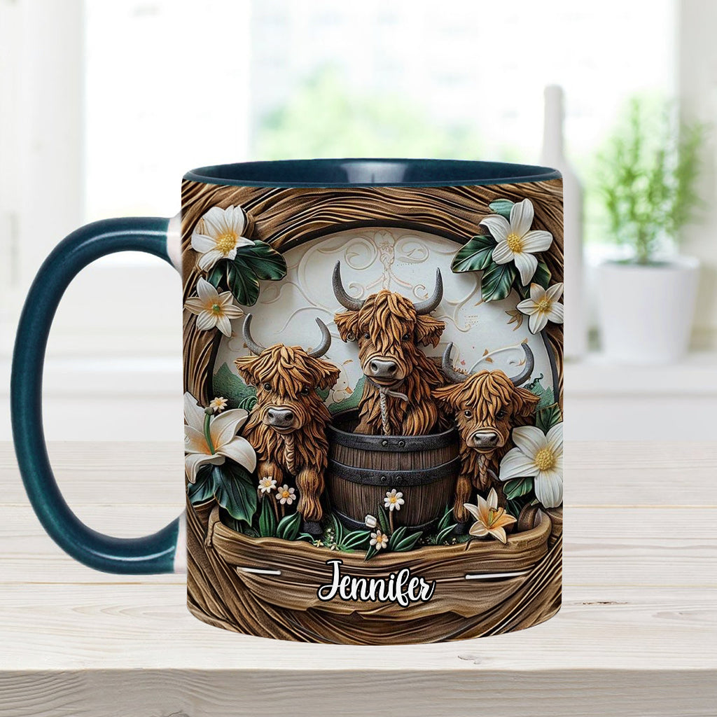 Mug personnalisé « J'adore les vaches des Highlands »