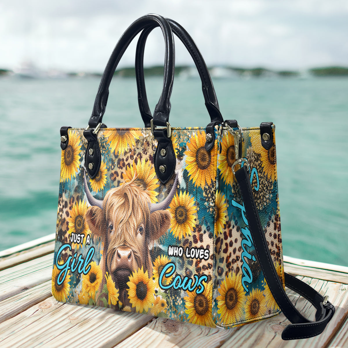 Juste une fille qui aime les vaches - Sac à main en cuir personnalisé