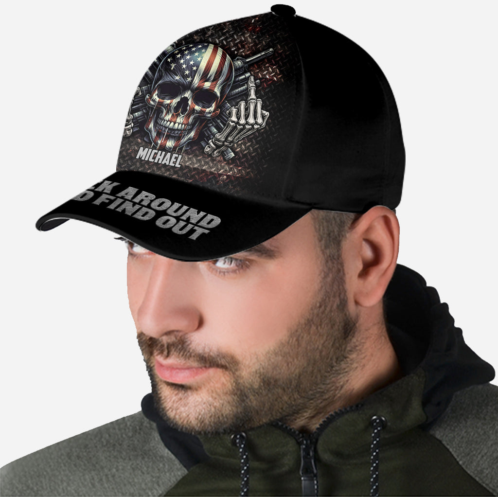 Casquette classique personnalisée avec squelette et drapeau américain