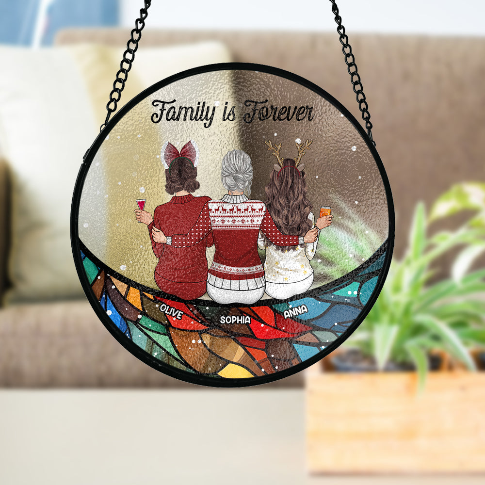 The Bond Between Family - Personalized Family Stained Glass Suncatcher