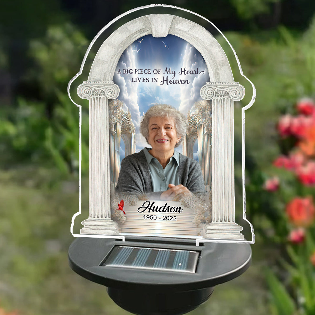En souvenir de - Lampe solaire commémorative personnalisée pour jardin