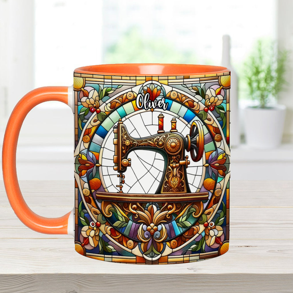 Mug personnalisé « Machine à coudre colorée » - Motif couture