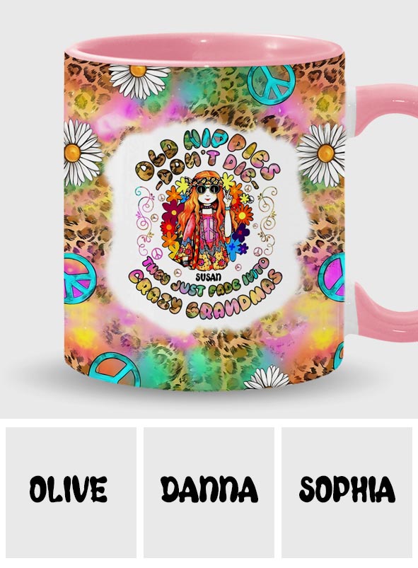 Les vieilles hippies ne meurent pas, elles se transforment en grand-mères folles - Mug personnalisé à l'esprit hippie