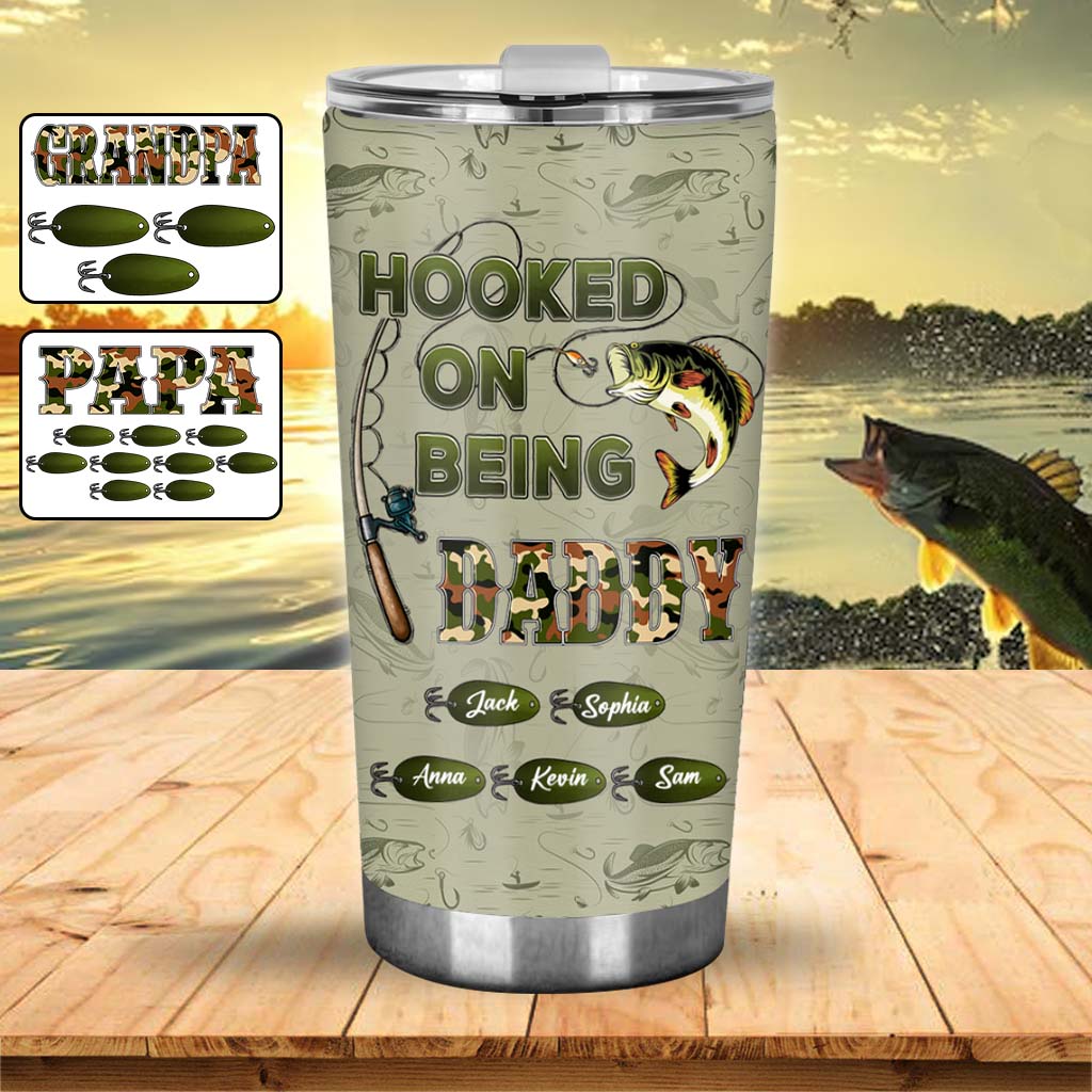 Hooked On Being Dad/ Grandpa... - Personalized Fishing Tumbler