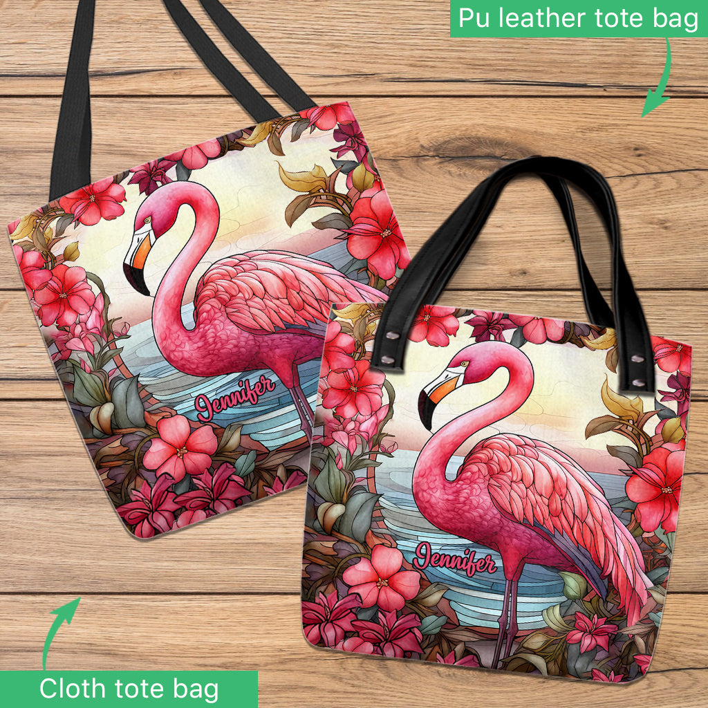 Sac fourre-tout personnalisé « J’adore les flamants roses »