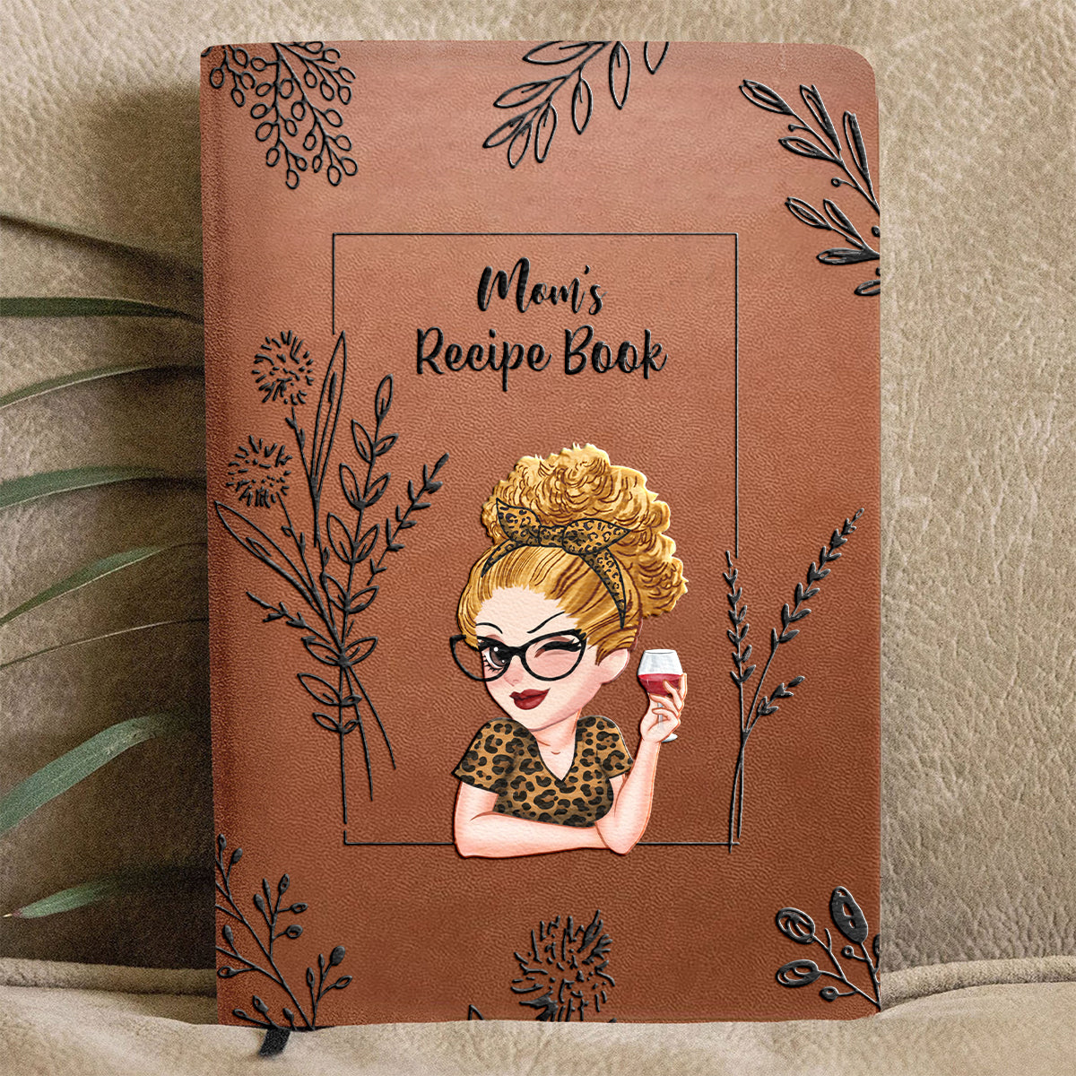 Carnet de recettes - Journal personnalisé en cuir de mère