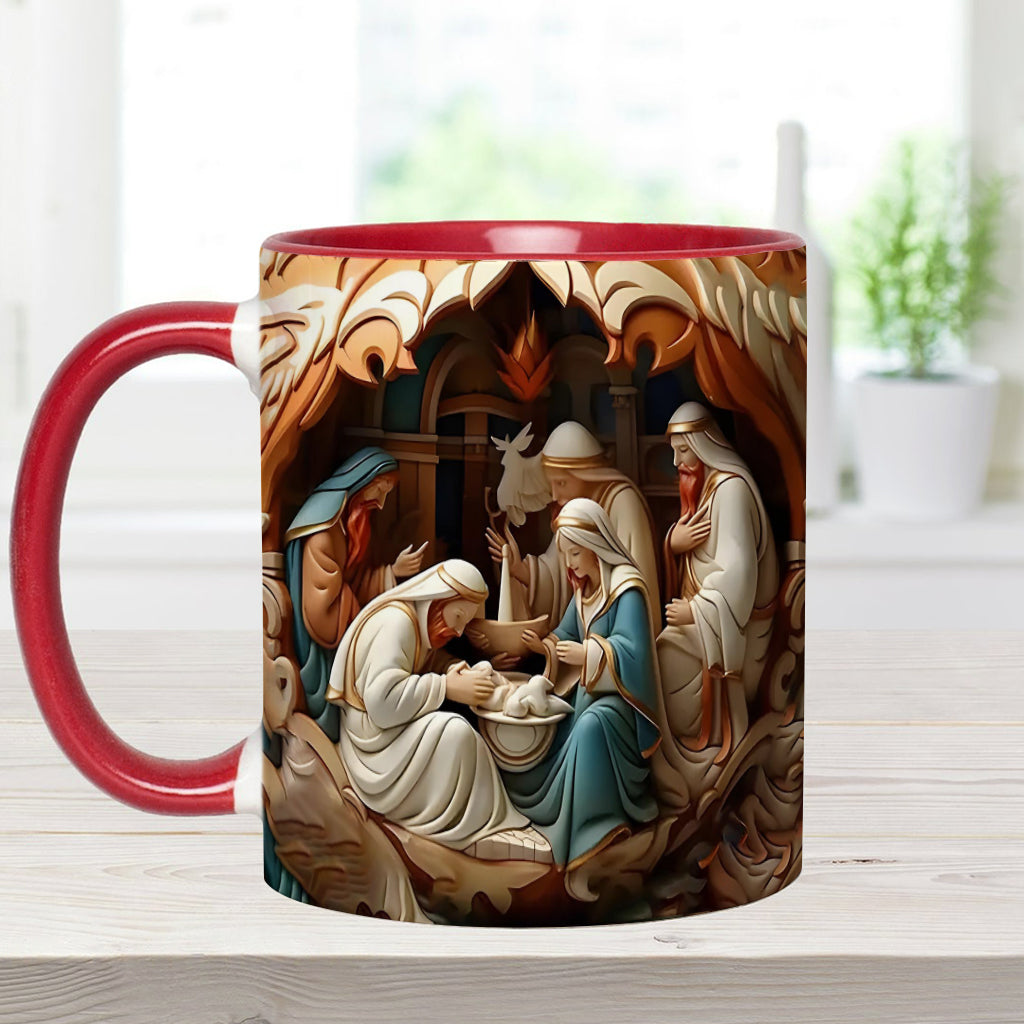 O Come Let Us Adore Him - Personalized Christian Accent Mug