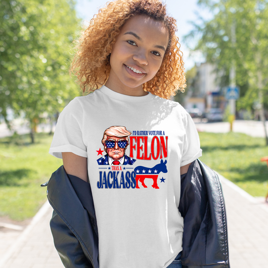 T-shirt « Je préfère voter pour un criminel que pour un imbécile », Trump 2024