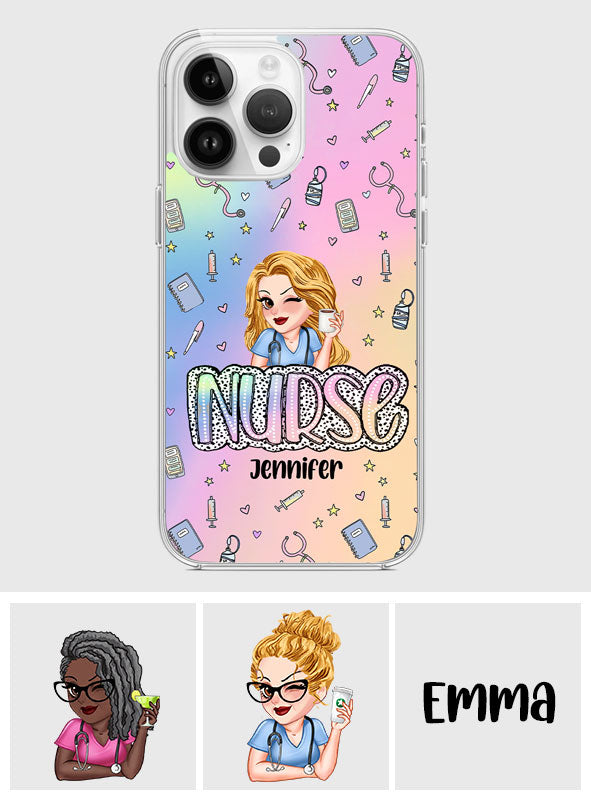 Vie d'infirmière - Étui de téléphone transparent personnalisé pour infirmière