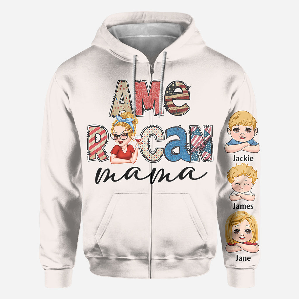 American Mama Any Title Vintage Retro Style - Personalized Mother All Over Shirt