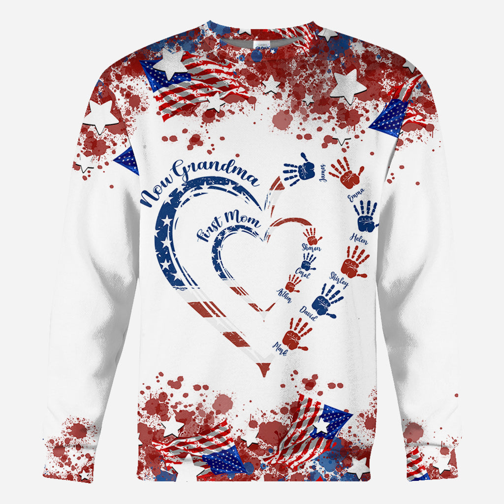 Première maman, maintenant grand-père - T-shirt personnalisé « Mamie »