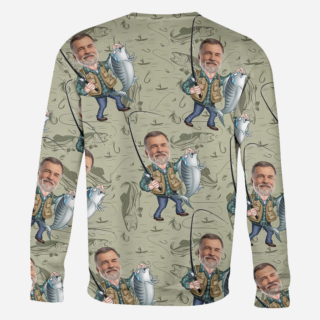T-shirt de pêche personnalisé avec un motif caricatural amusant