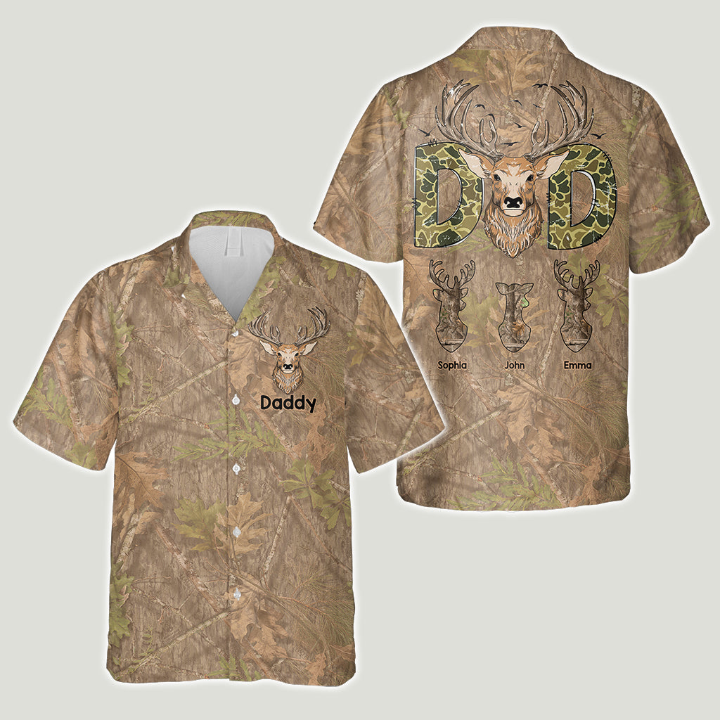 Chemise hawaïenne de chasse personnalisée pour papa chasseur
