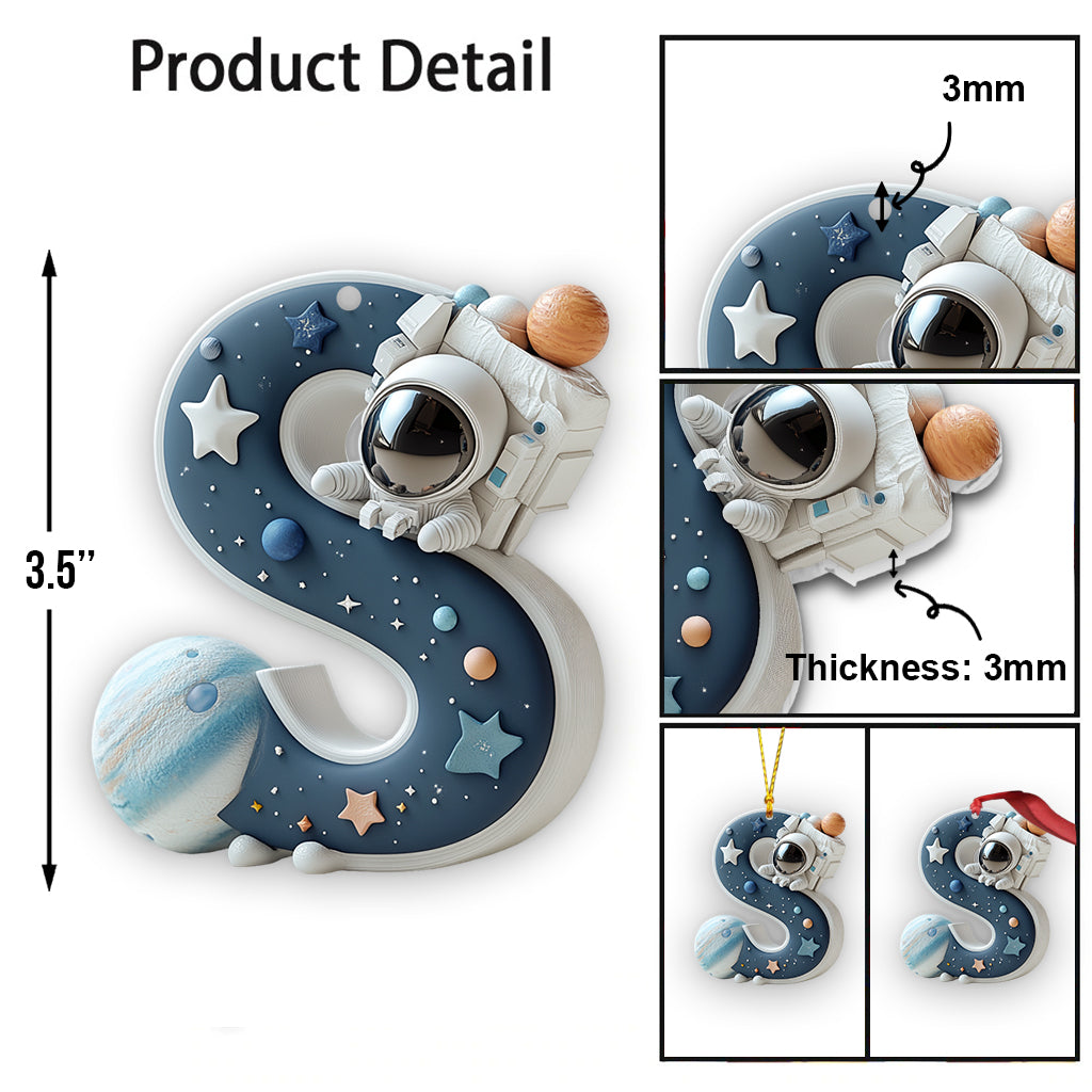 Space Letter Ornament - Personalized Kid Ornament