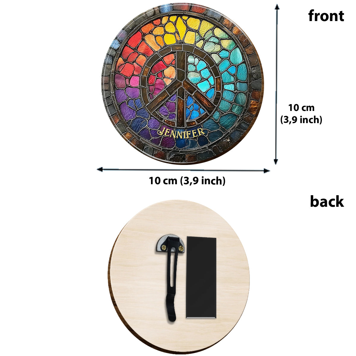 Hippie Soul - Clip de pare-soleil de voiture personnalisé en forme de hippie