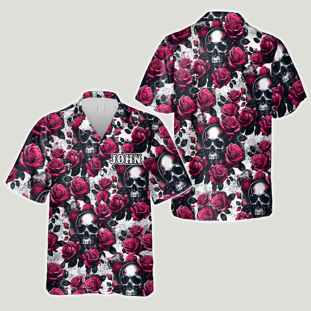 Rose Skull Summer - Personalized Skull Hawaiian Shirt