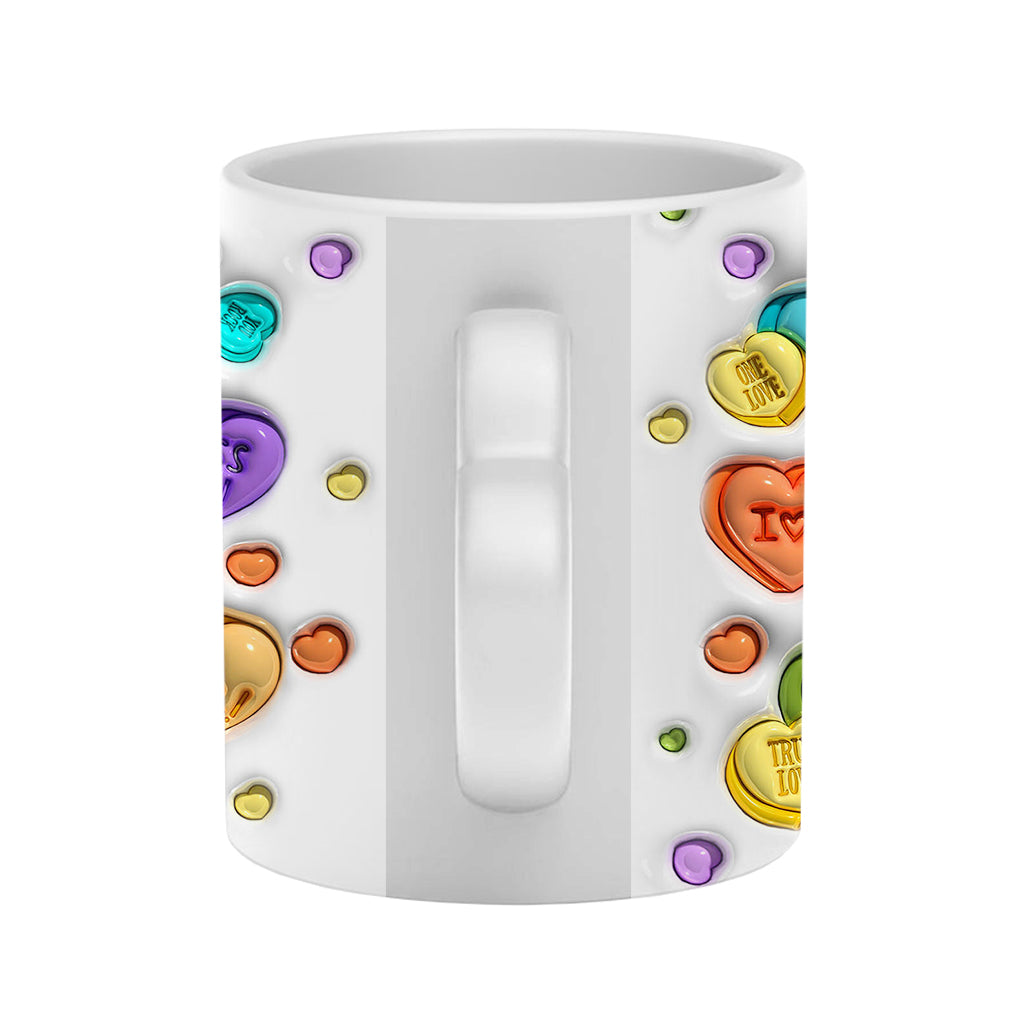 I Love You - Personalized Couple Heart Handle Mug