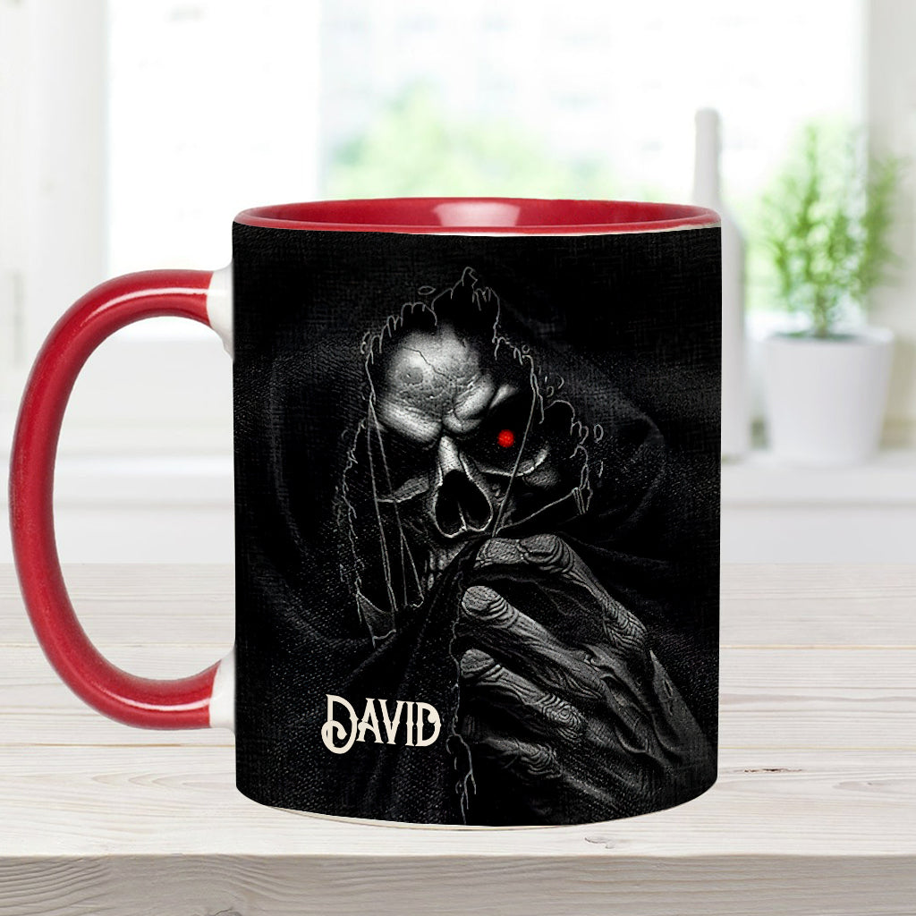 Mug personnalisé « Le Visage Caché » avec motif crâne