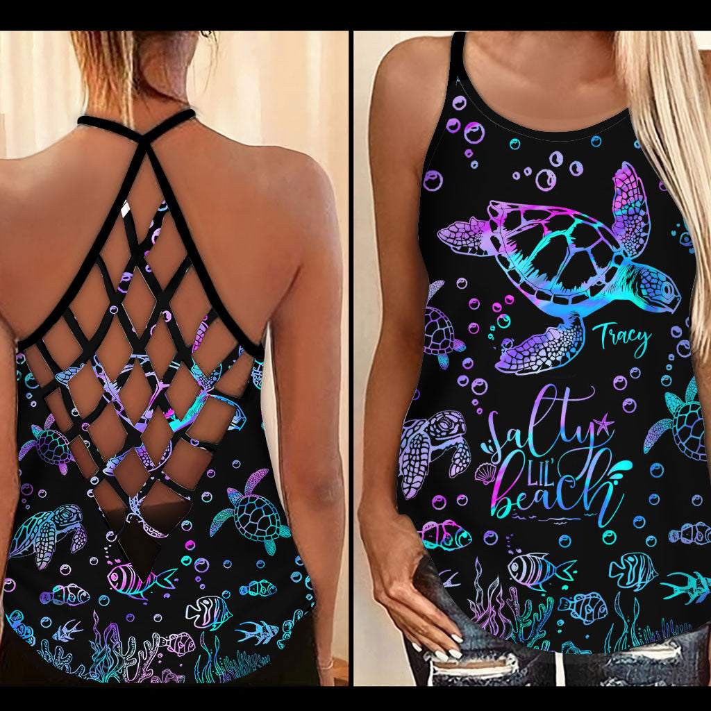 Tortues marines - Débardeur personnalisé avec croix de tortues