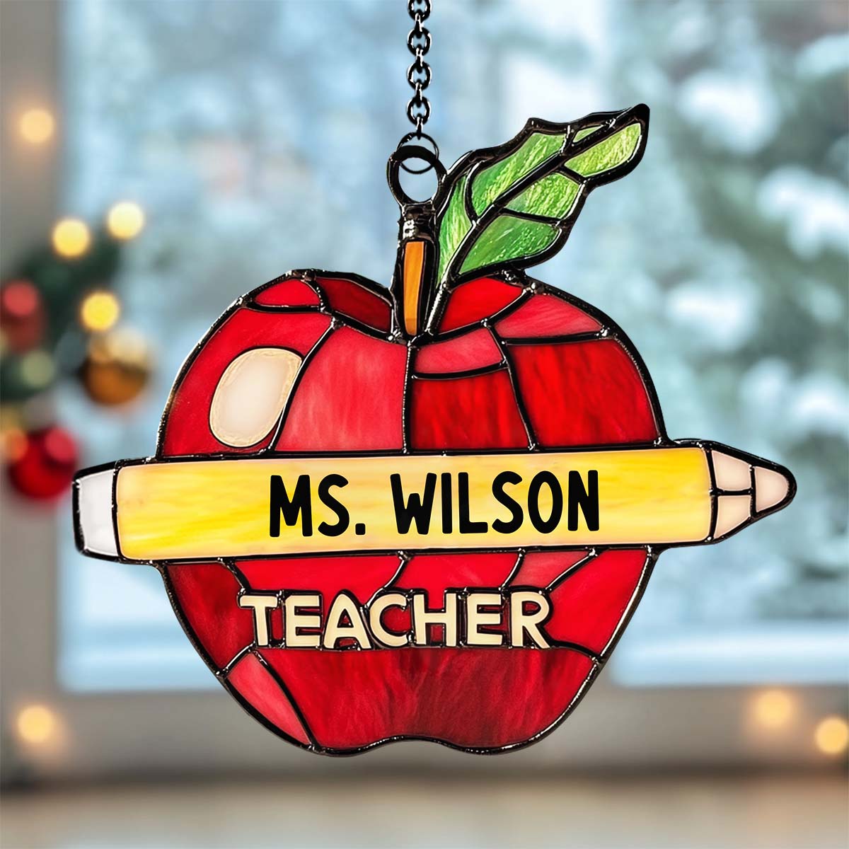 Love Being A Teacher - Personalized Teacher Window Hanging Suncatcher Ornament