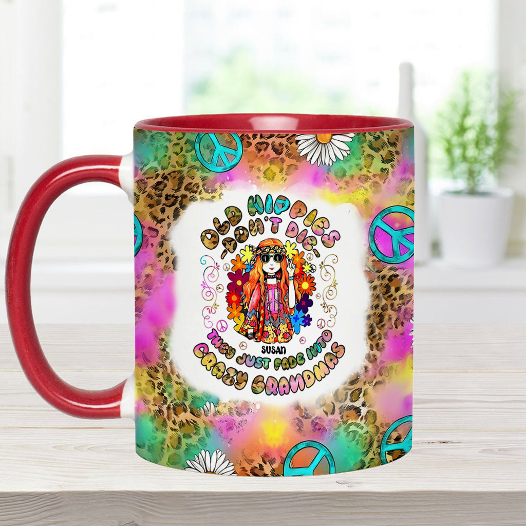 Les vieilles hippies ne meurent pas, elles se transforment en grand-mères folles - Mug personnalisé à l'esprit hippie