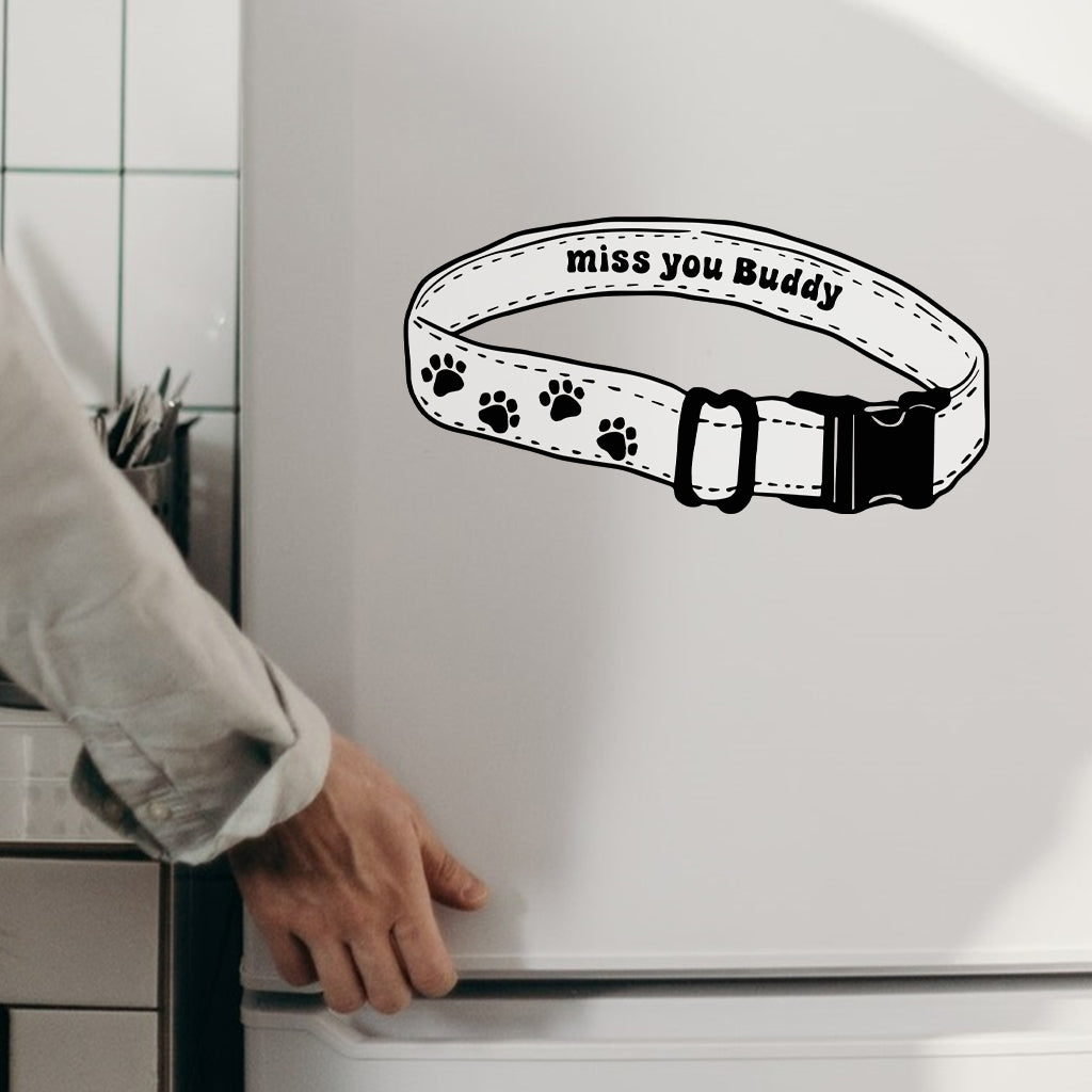 Collier « Tu me manques » - Autocollant personnalisé pour chien découpé à la forme