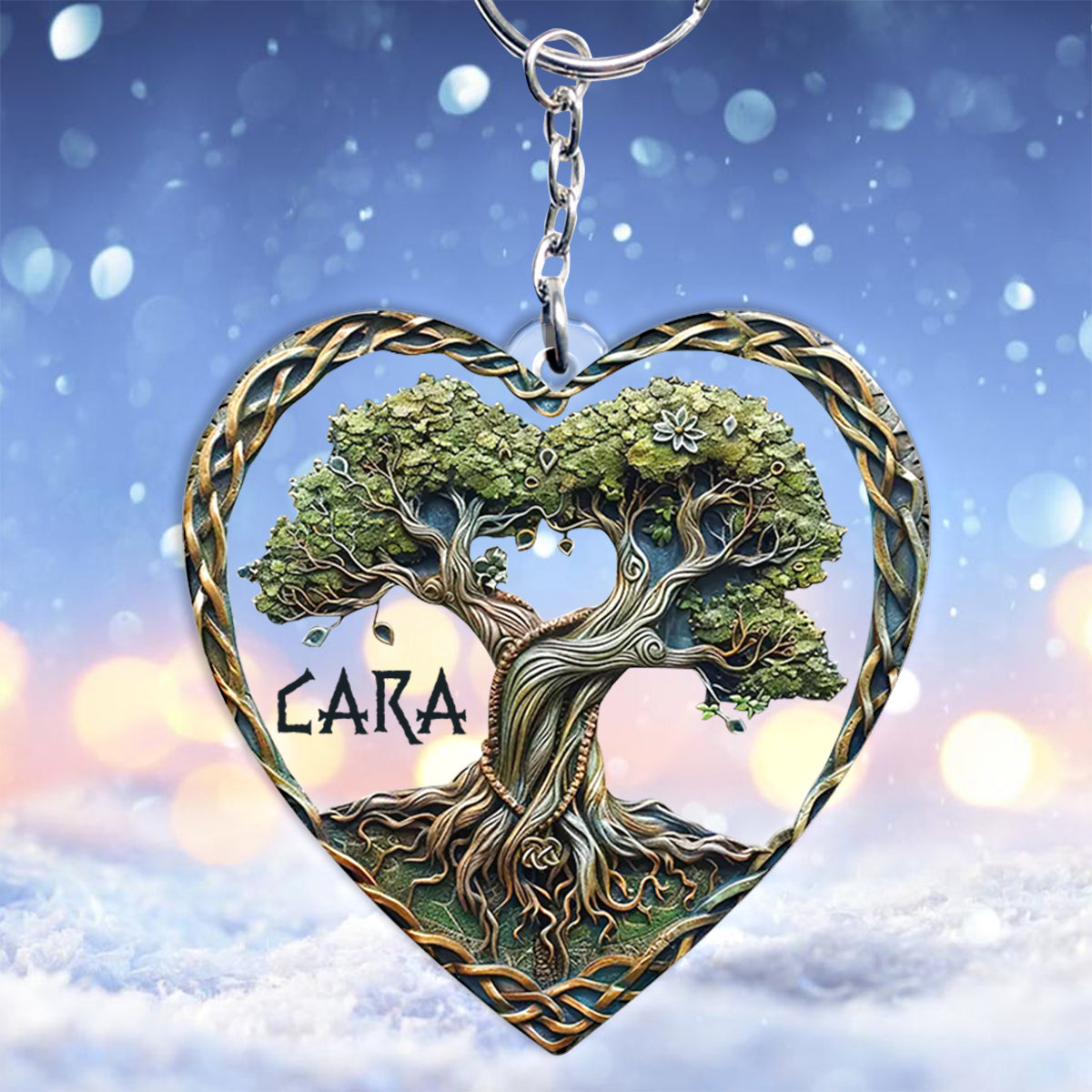 Arbre de Vie - Mythologie scandinave - Style rustique - Porte-clés irlandais personnalisé