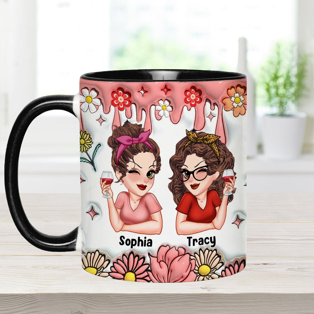 Meilleures amies pour toujours - Mug personnalisé Bestie Forever Floral