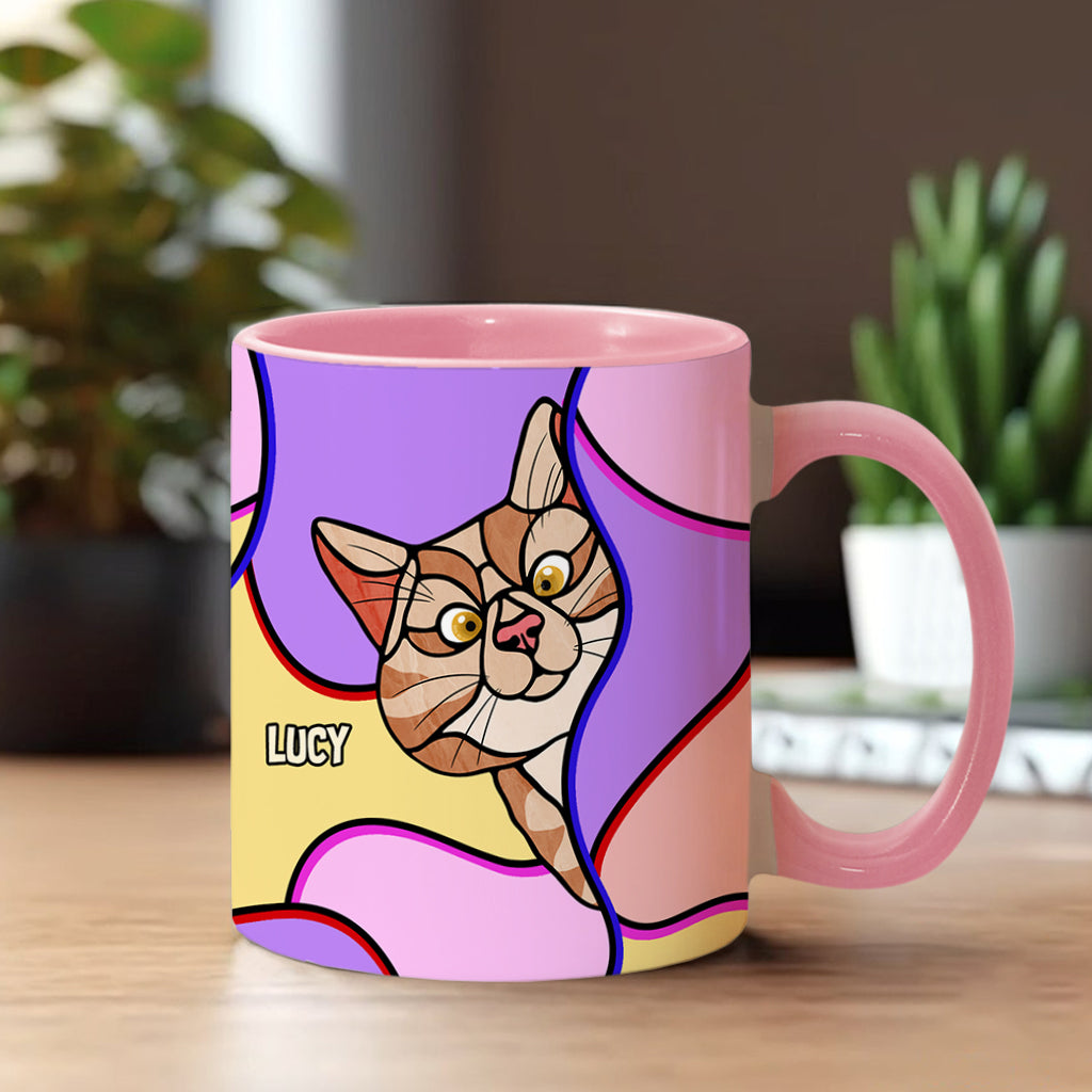 Mug personnalisé à motif chat « Chats qui regardent »