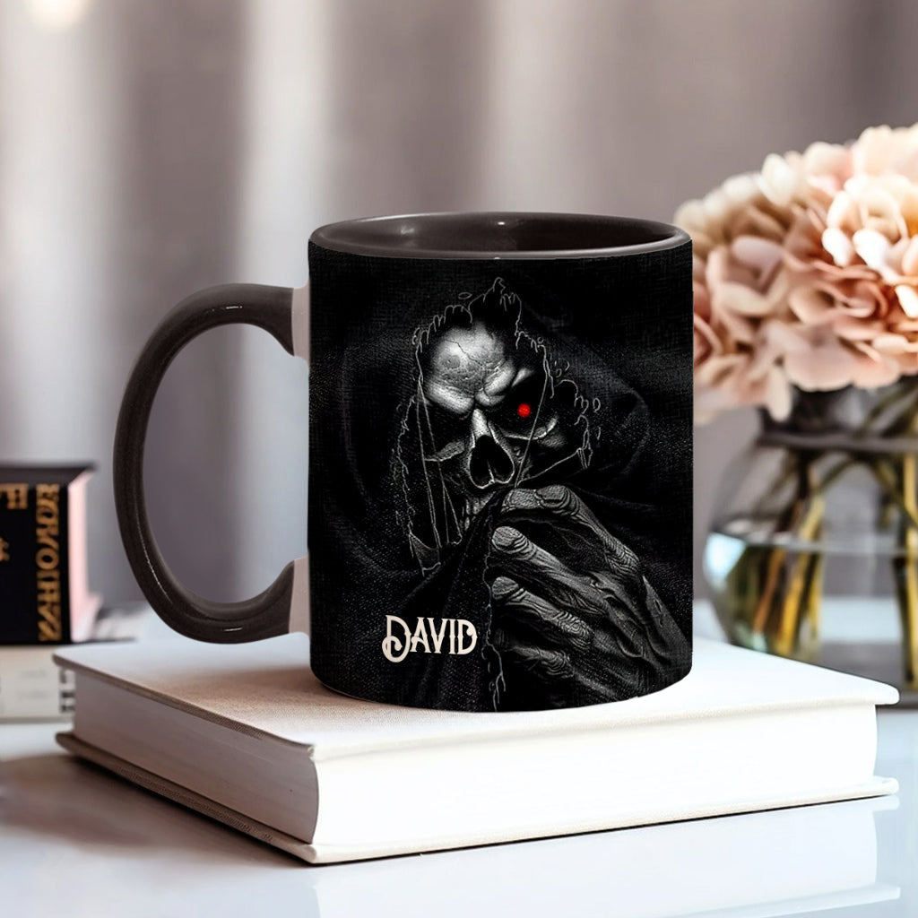 Mug personnalisé « Le Visage Caché » avec motif crâne