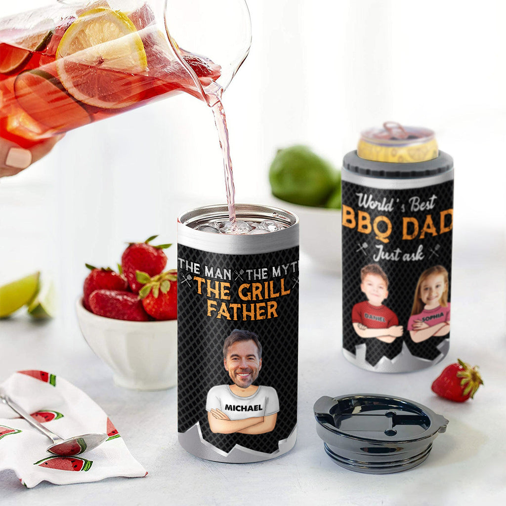 L'homme, le mythe, le papa barbecue - Refroidisseur de canettes personnalisé pour papa