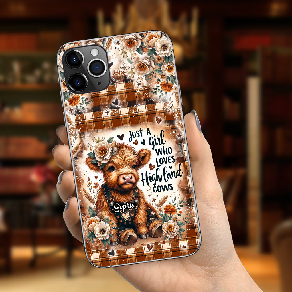 Juste une fille qui aime les vaches des Highlands - Coque de téléphone personnalisée