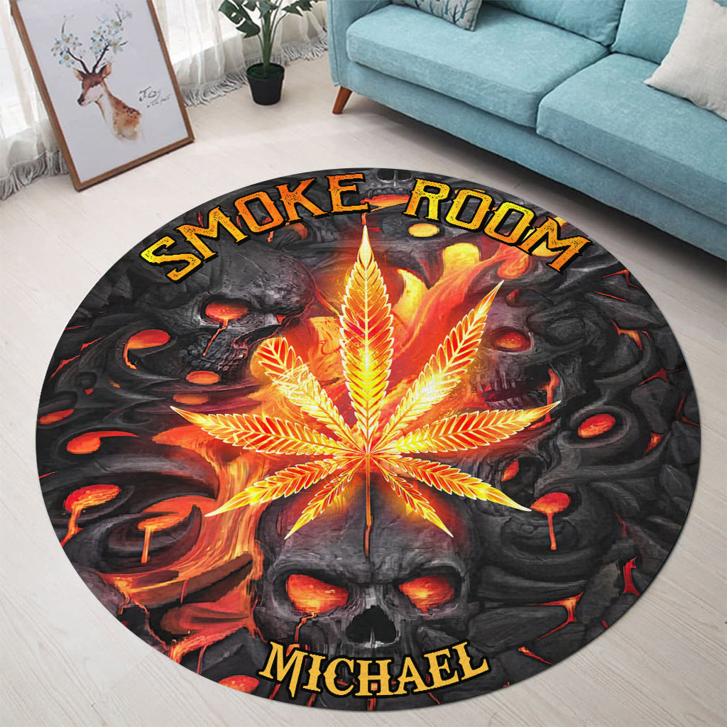 Tapis rond personnalisé pour fumoir - Weed Room