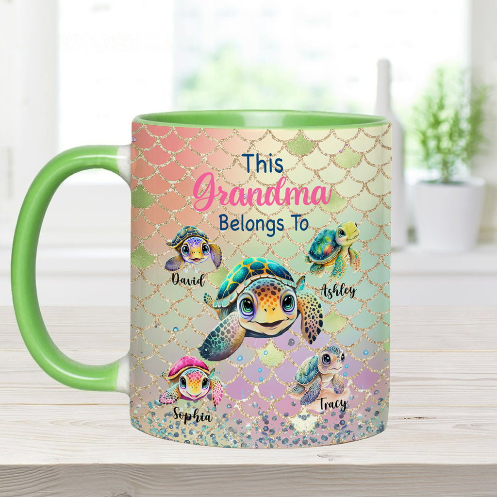 This Grandma Mom Belongs To - Personalized Grandma Accent Mug