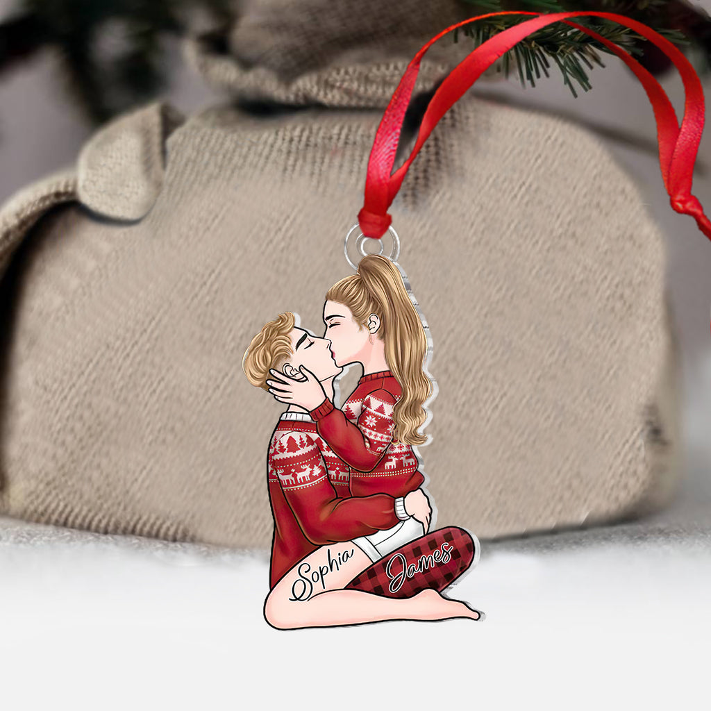 Je t'aime - Ornement personnalisé pour couple en forme de pièce unique