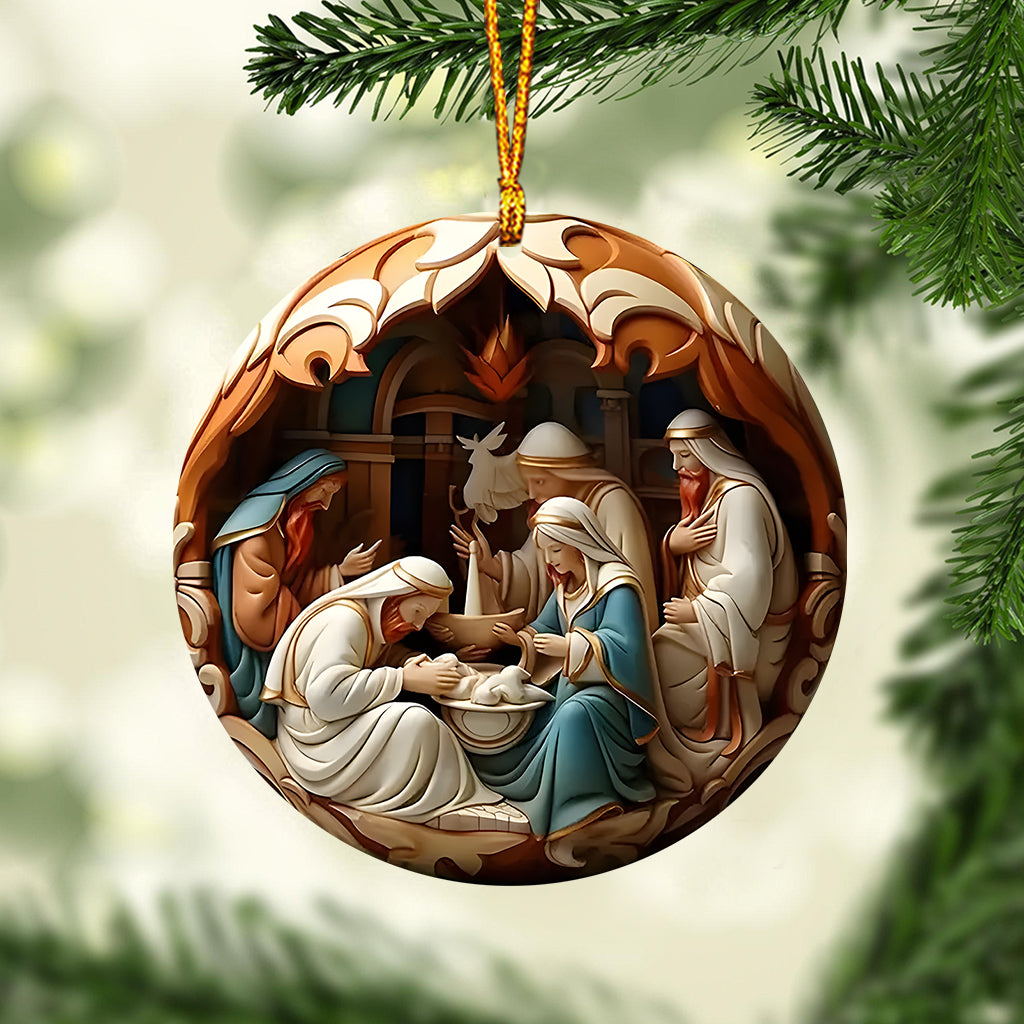 O Come Let Us Adore Him - Personalized Christian Ornament