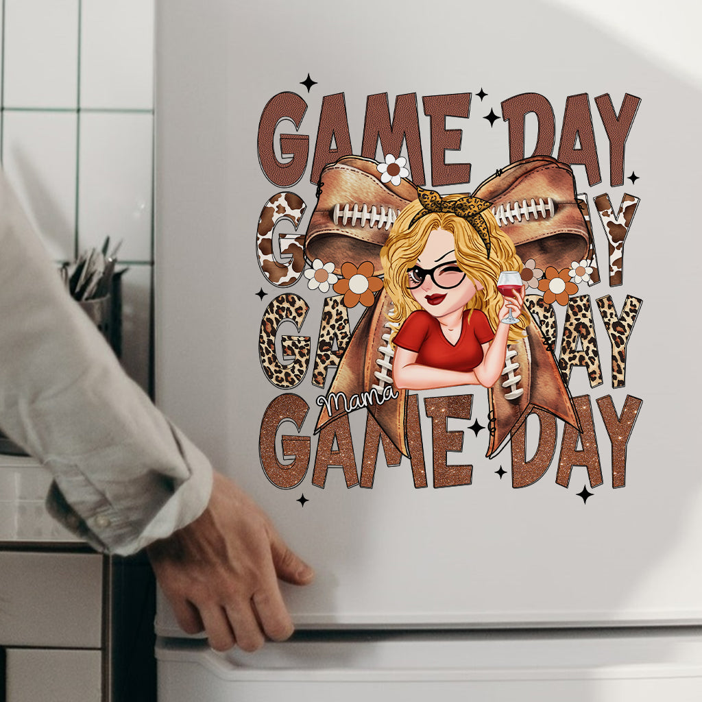 Maman footballeuse pour les jours de match - Autocollant de football personnalisé découpé à la forme