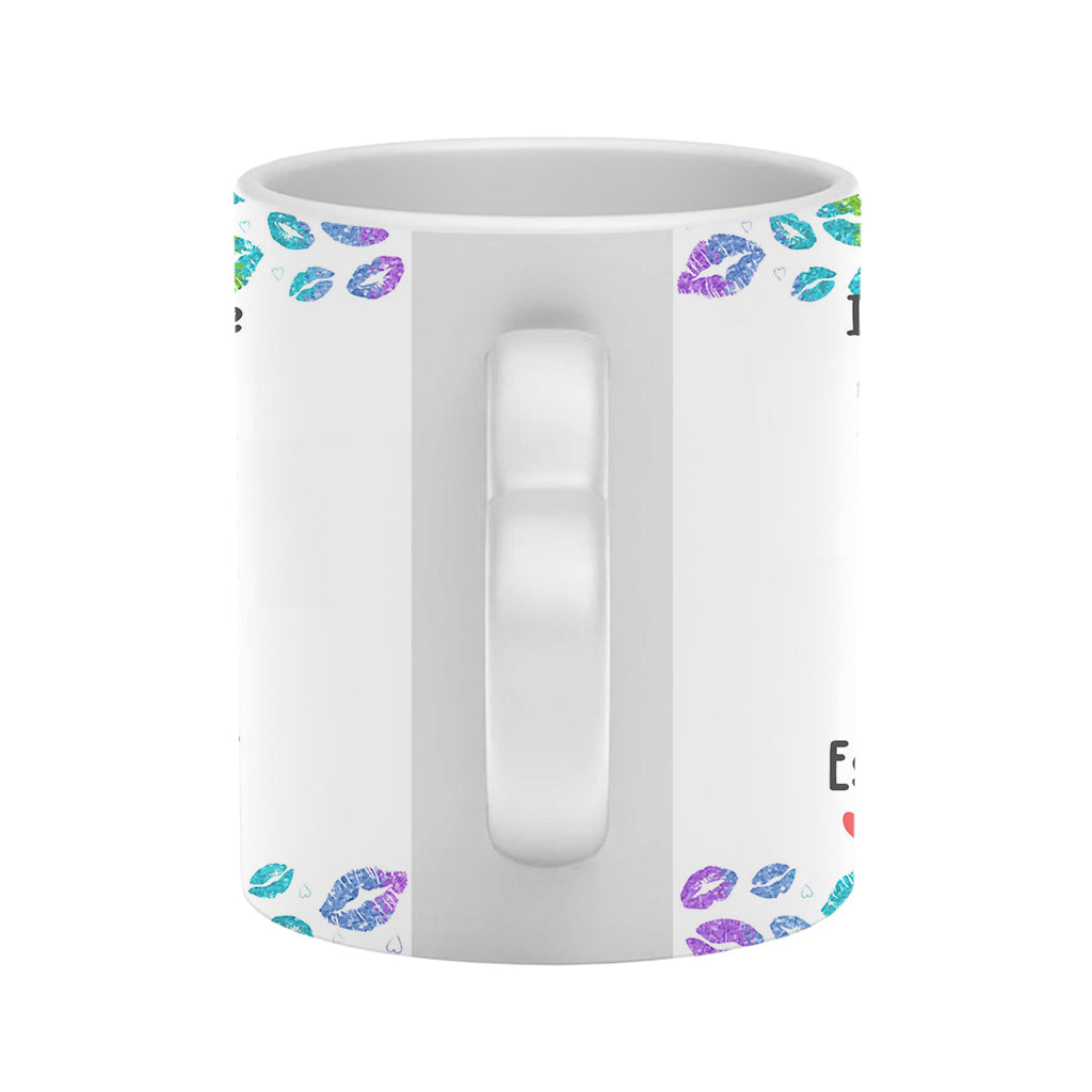 Je t'adore et j'aime chaque partie de toi - Mug personnalisé avec anse en forme de cœur pour le soutien LGBT