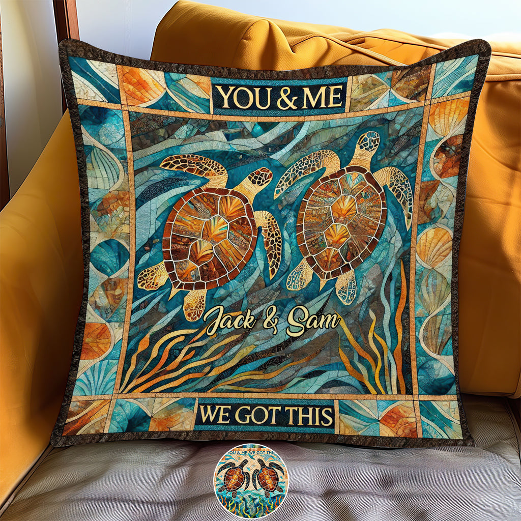 You & Me, We Got This - Personalized Turtle Throw Pillow